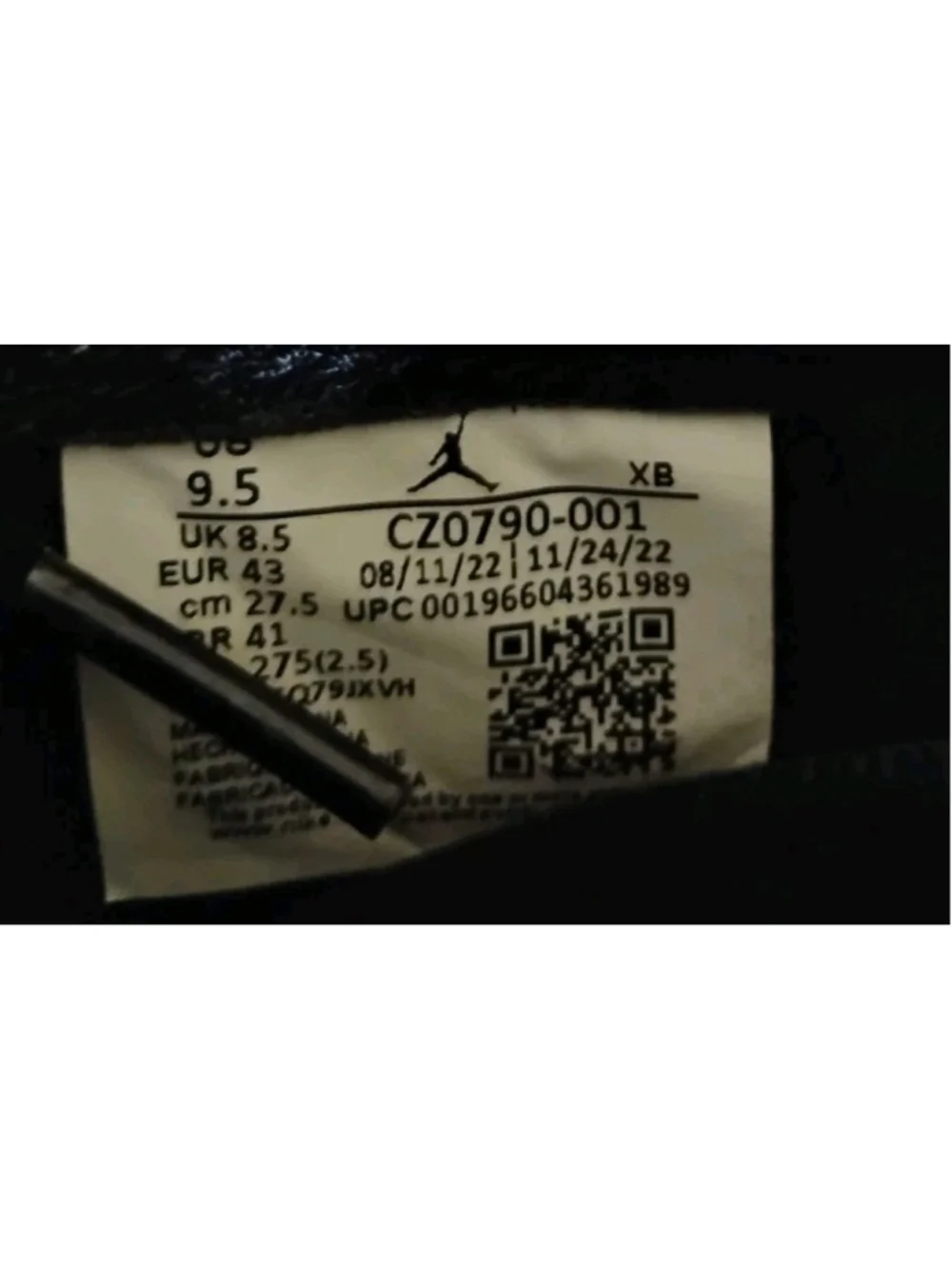 Nike Air Jordan 1 Retro OG Low Black Cement Men Size 9.5 / Women 11 CZ0790-001